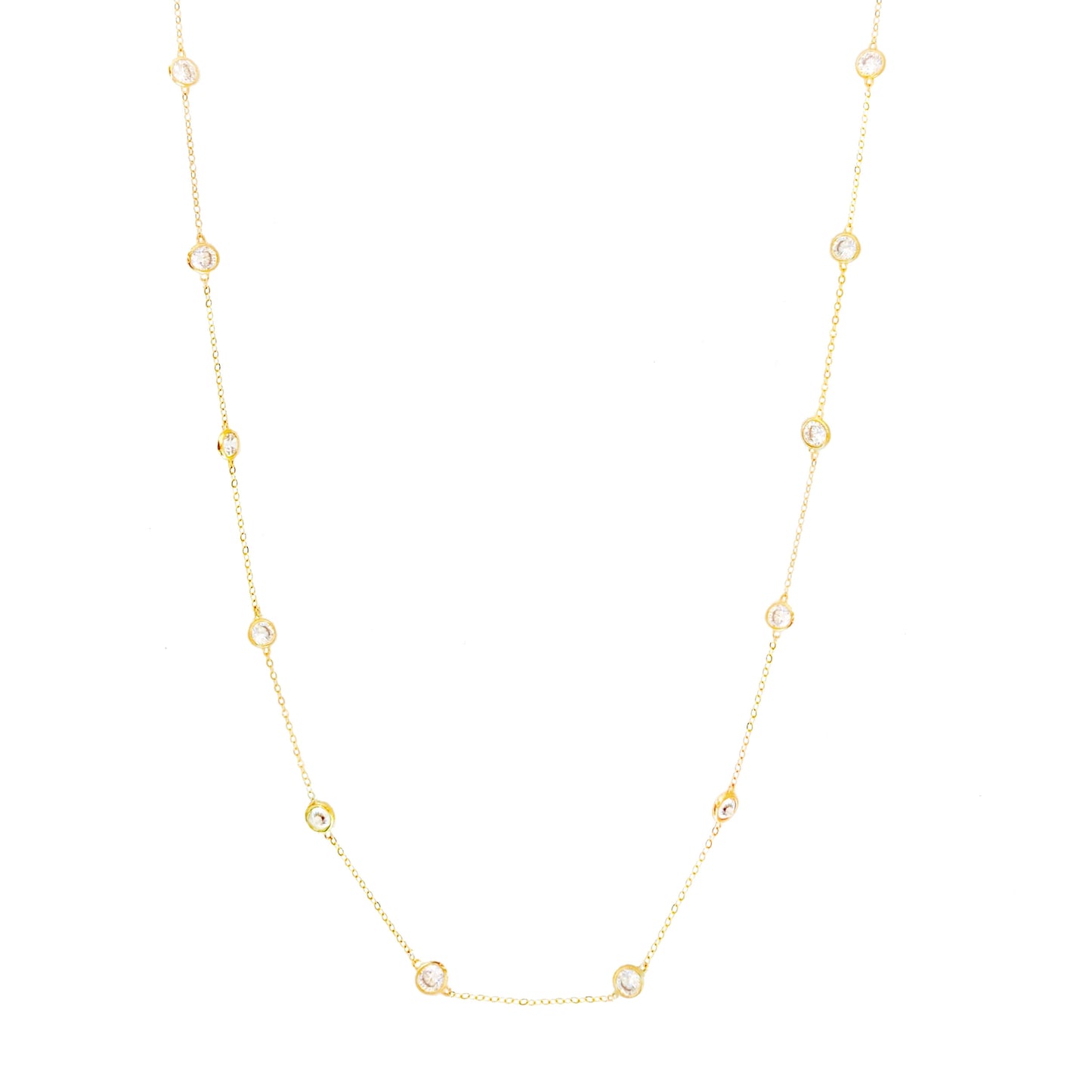 Diamond Bezel Station Necklace