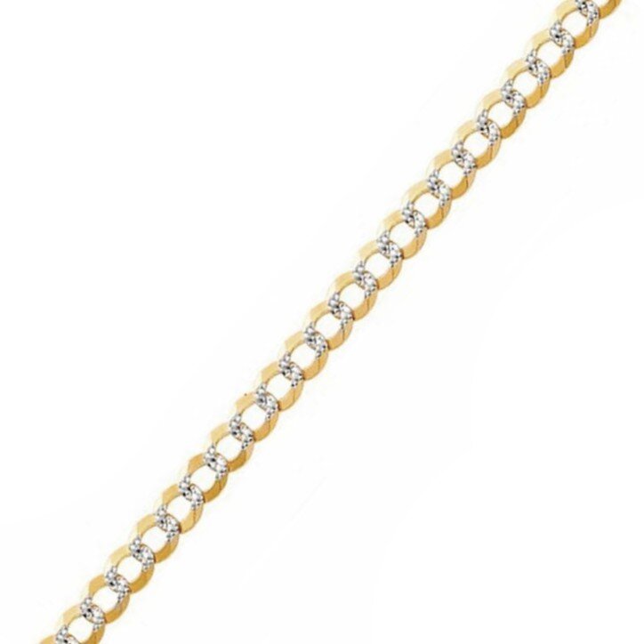 Pave Two Tone Curb Chain Necklace