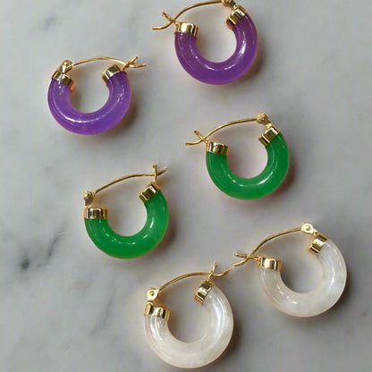 Jade Mini-est Hoop Earrings (15mm)