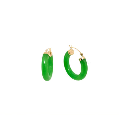 Jade Hoop Earrings (25mm)