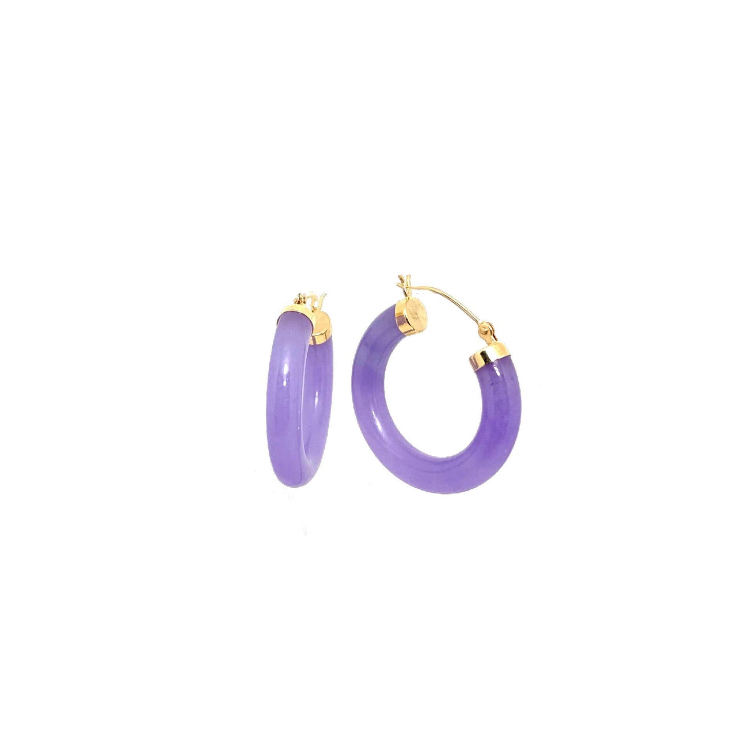 Jade Hoop Earrings (25mm)