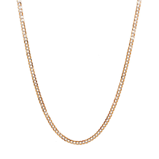 Pave Two Tone Curb Chain Necklace