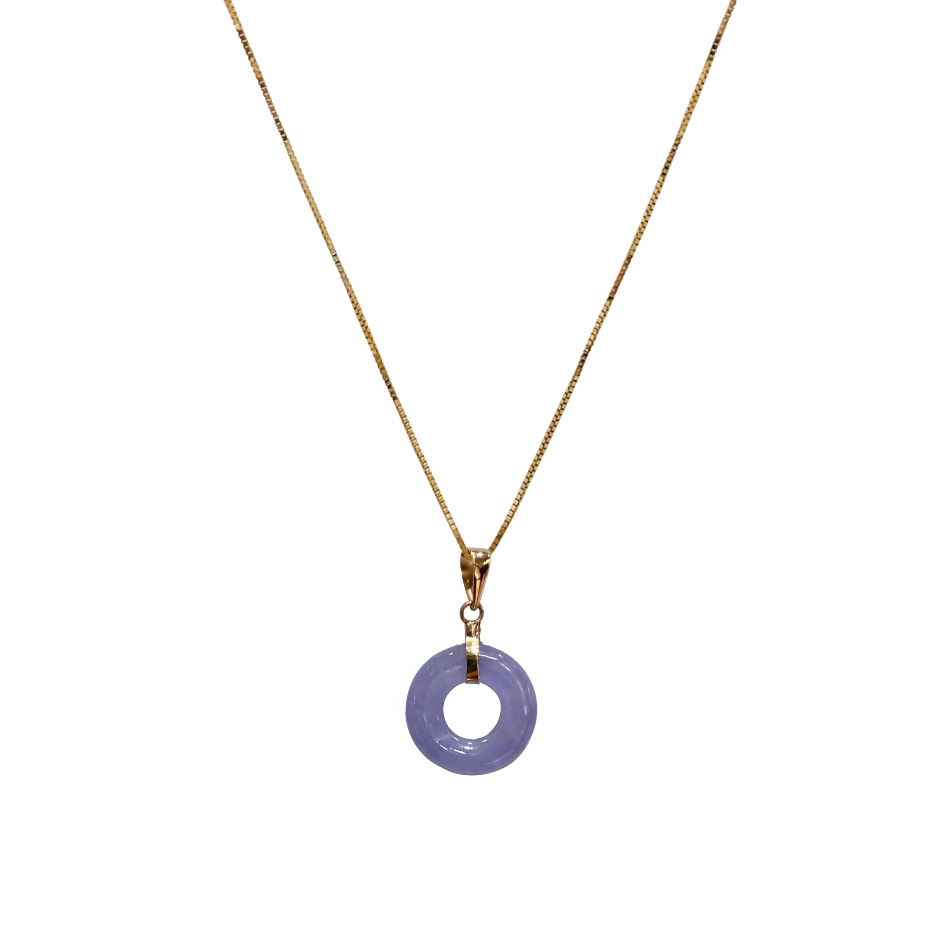 lavender jade 14k gold pendant