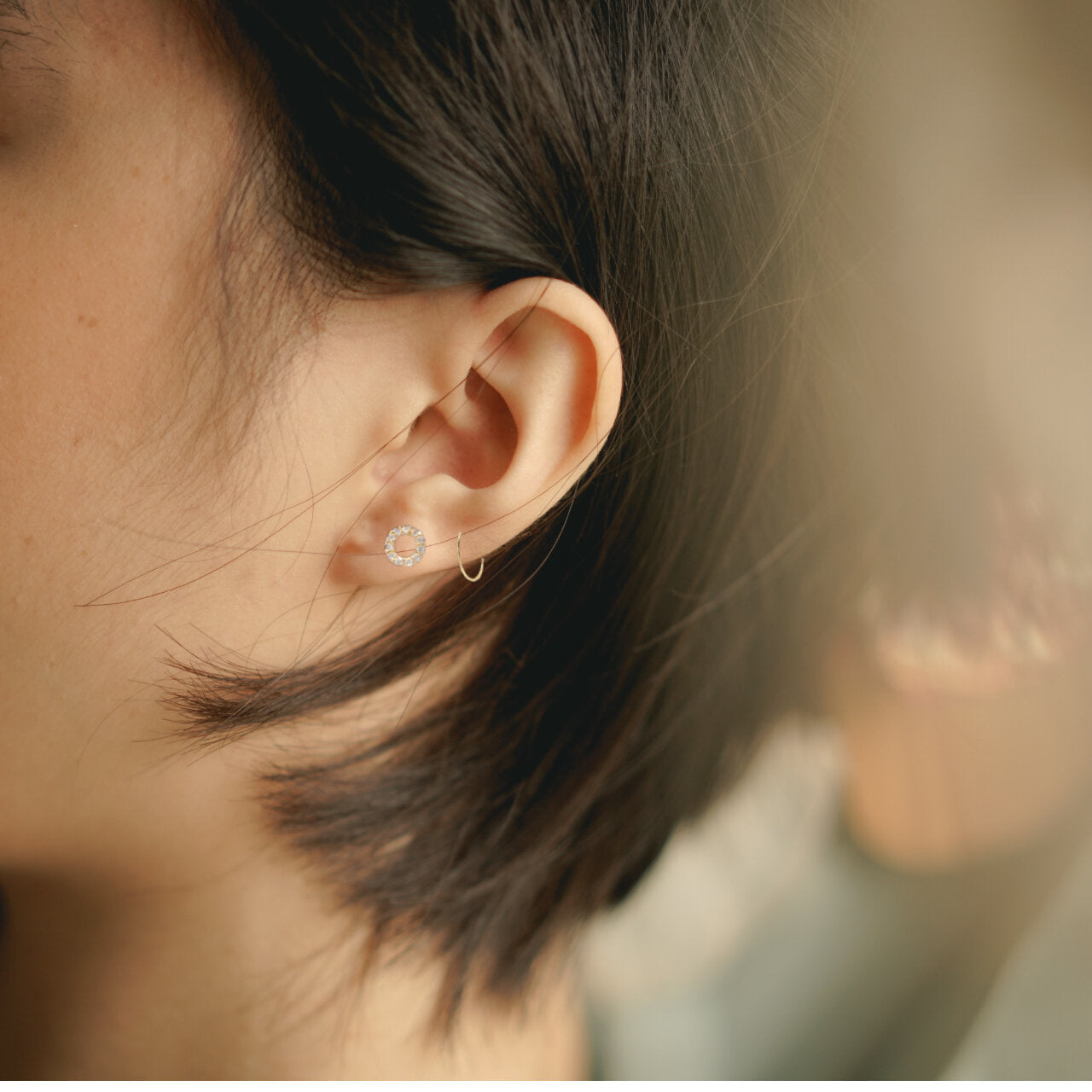 Sparkle Circle Stud Earrings